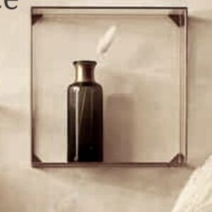 Gold Display Shelf with Modern Rectangular Design